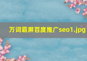 万词霸屏百度推广seo