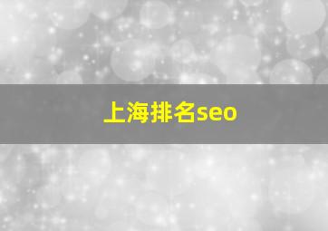 上海排名seo