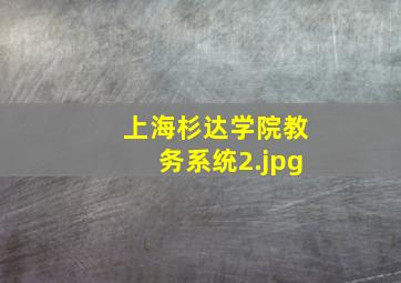 上海杉达学院教务系统