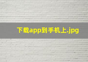 下载app到手机上