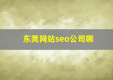 东莞网站seo公司哪
