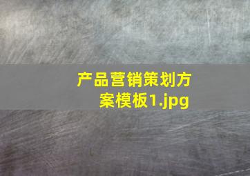 产品营销策划方案模板