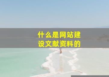 什么是网站建设文献资料的