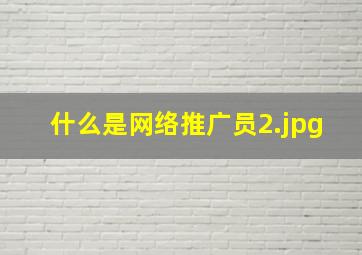 什么是网络推广员