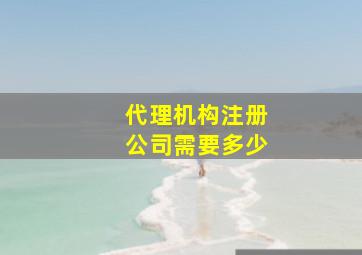 代理机构注册公司需要多少