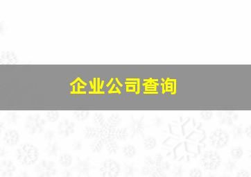 企业公司查询