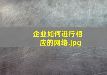 企业如何进行相应的网络