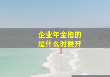 企业年金指的是什么时候开