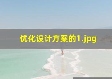 优化设计方案的