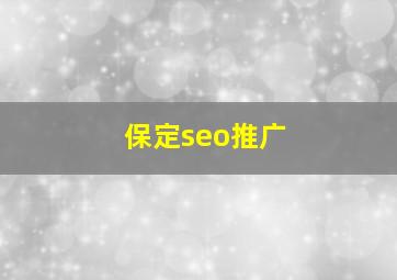 保定seo推广