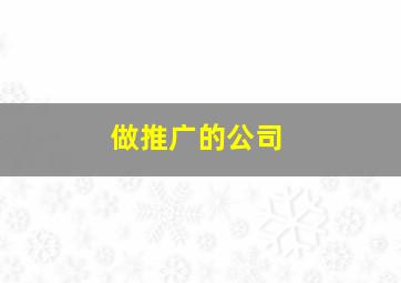 做推广的公司