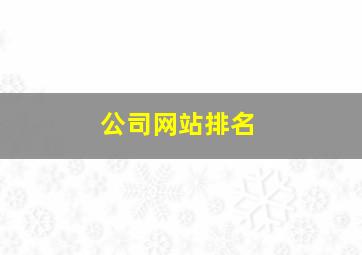 公司网站排名