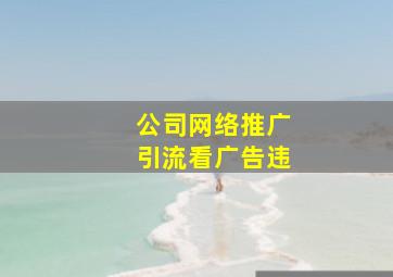 公司网络推广引流看广告违