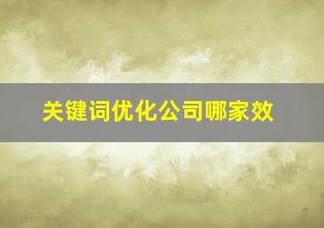 关键词优化公司哪家效
