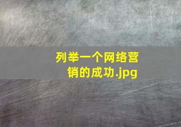 列举一个网络营销的成功