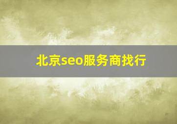 北京seo服务商找行