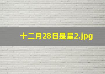 十二月28日是星