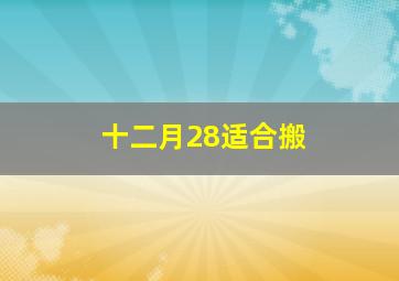 十二月28适合搬