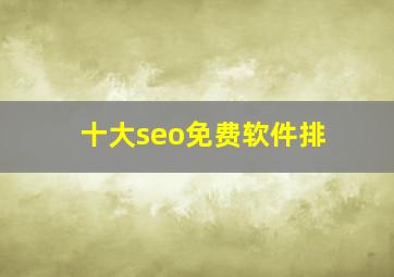十大seo免费软件排