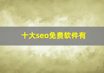 十大seo免费软件有