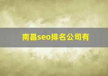 南昌seo排名公司有