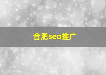 合肥seo推广