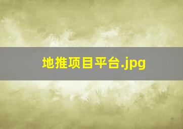 地推项目平台
