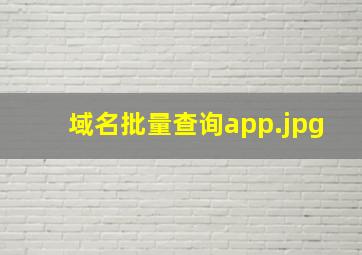 域名批量查询app