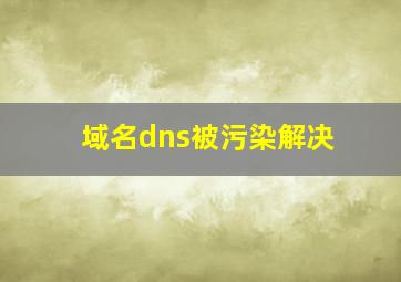 域名dns被污染解决