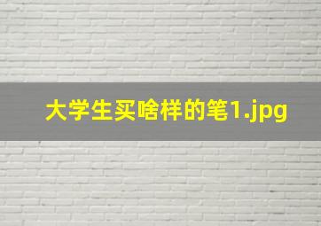 大学生买啥样的笔