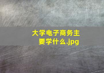 大学电子商务主要学什么