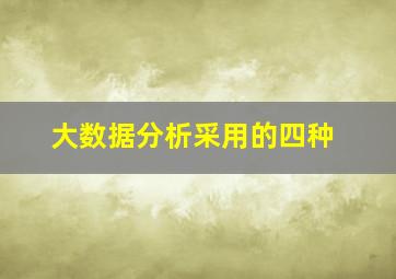 大数据分析采用的四种