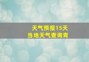 天气预报15天当地天气查询青