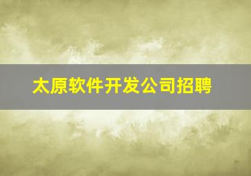 太原软件开发公司招聘