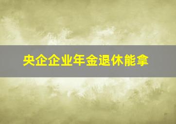 央企企业年金退休能拿