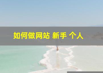 如何做网站 新手 个人 