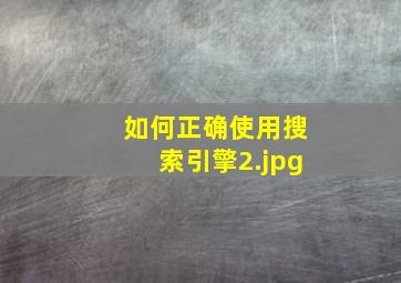 如何正确使用搜索引擎