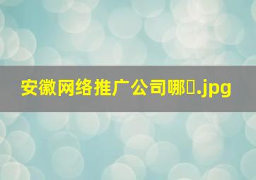 安徽网络推广公司哪�