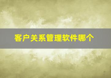 客户关系管理软件哪个