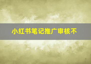 小红书笔记推广审核不