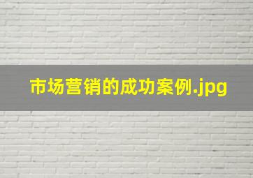 市场营销的成功案例