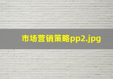 市场营销策略pp