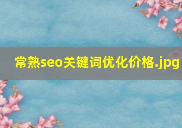常熟seo关键词优化价格