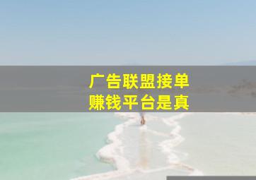 广告联盟接单赚钱平台是真