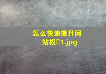 怎么快速提升网站权�