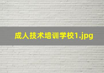 成人技术培训学校