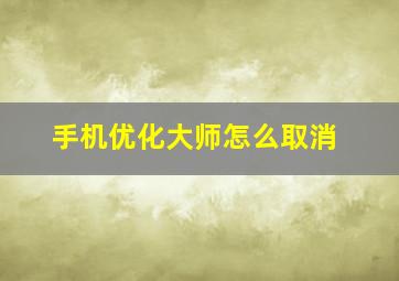 手机优化大师怎么取消