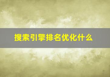 搜索引擎排名优化什么