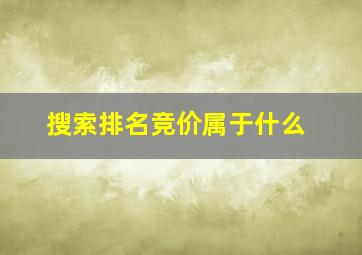 搜索排名竞价属于什么