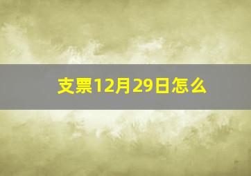 支票12月29日怎么